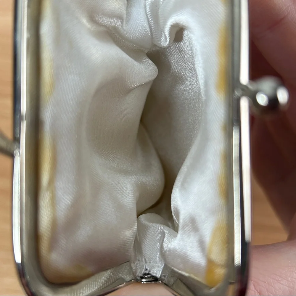 Cigarette Case or Eyeglass Case White Metal Mesh Props Retro
